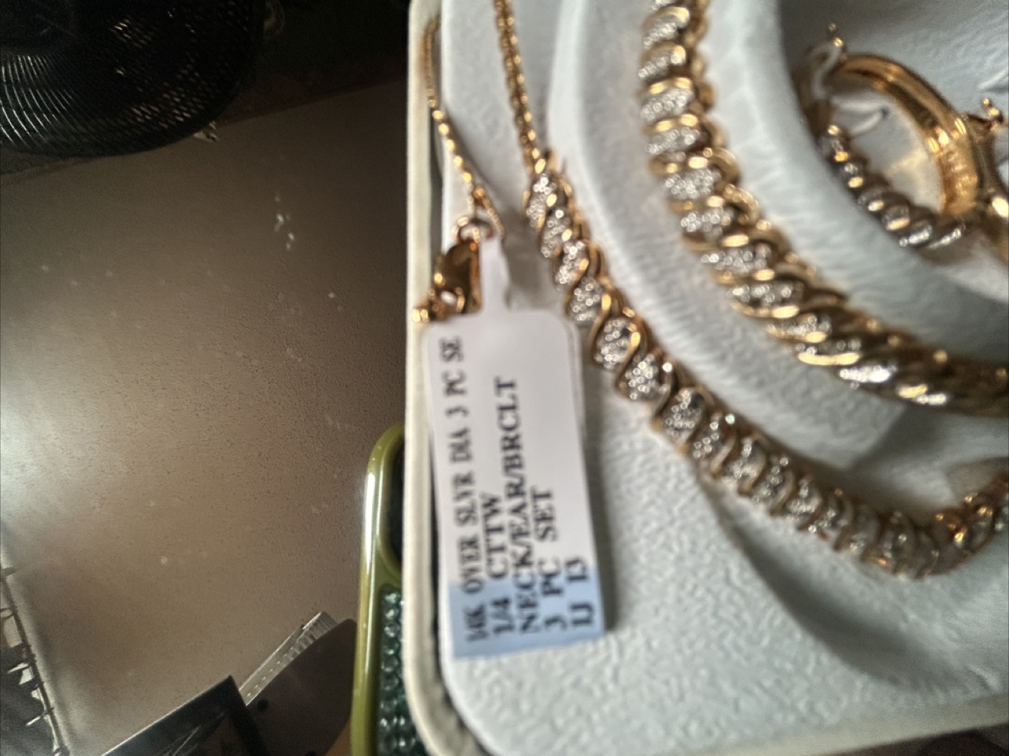 New 14K Gold Diamond 4 PC Set