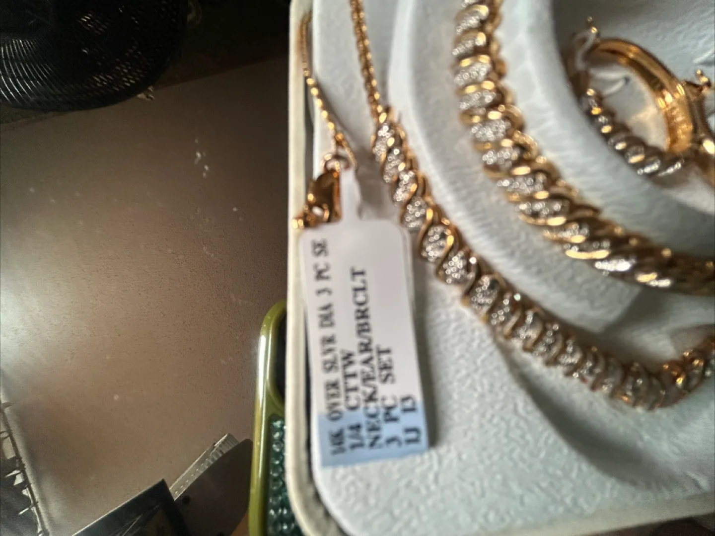 New 14K Gold Diamond 4 PC Set