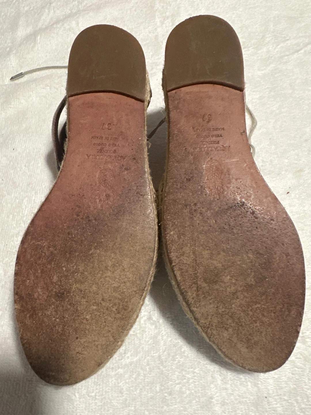 Aquazzura Silver Espadrille Sandals Size 7 - photo 5