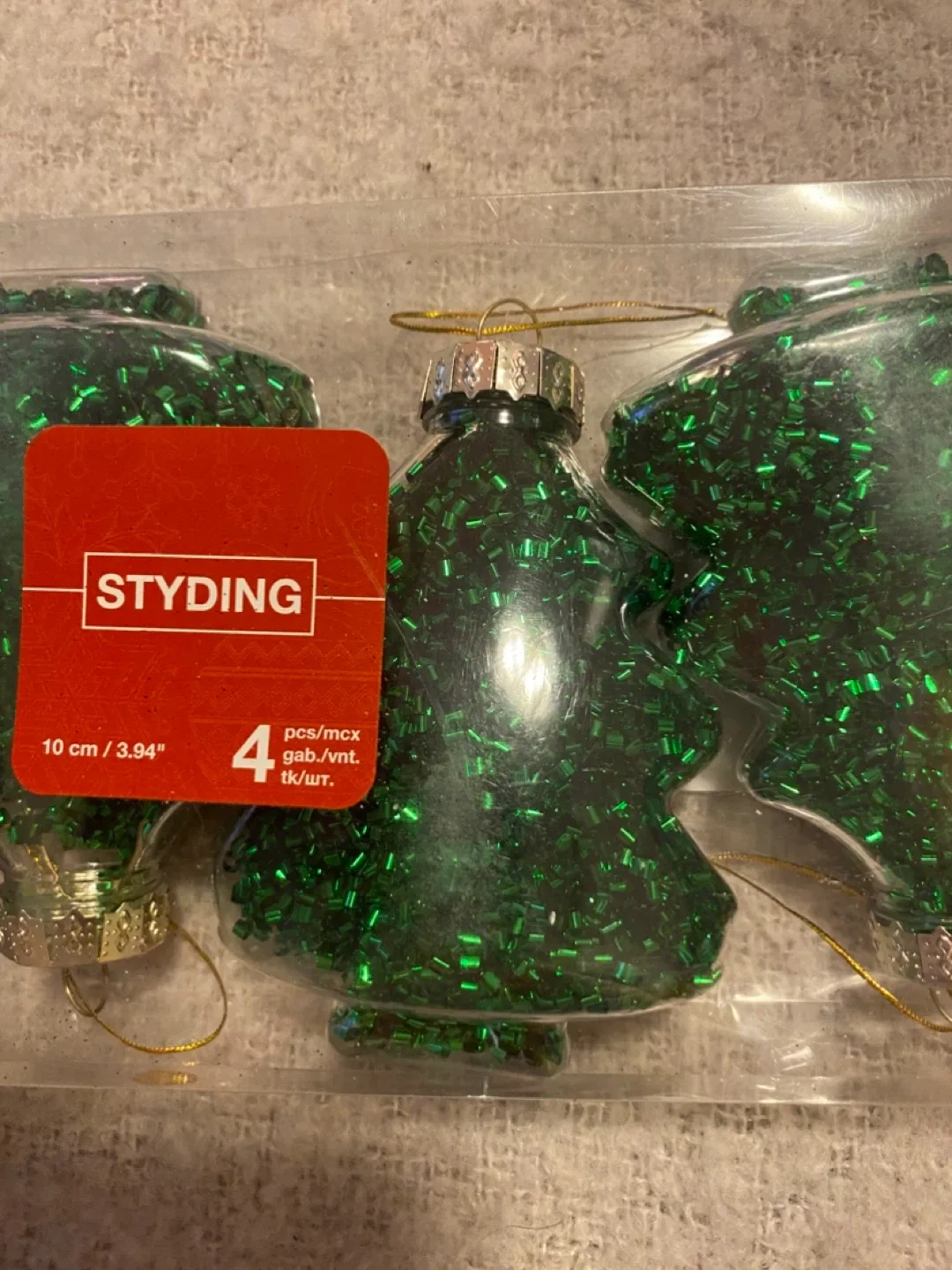 Styding Christmas Tree Ornaments, 4 Pack