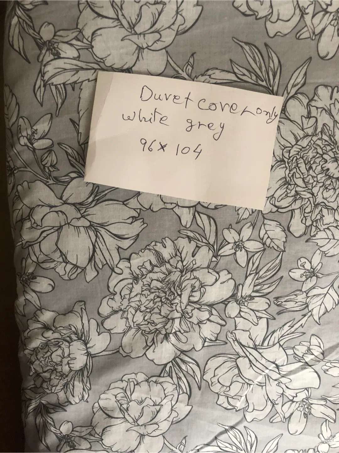 Super King Duvet Cover - White & Grey