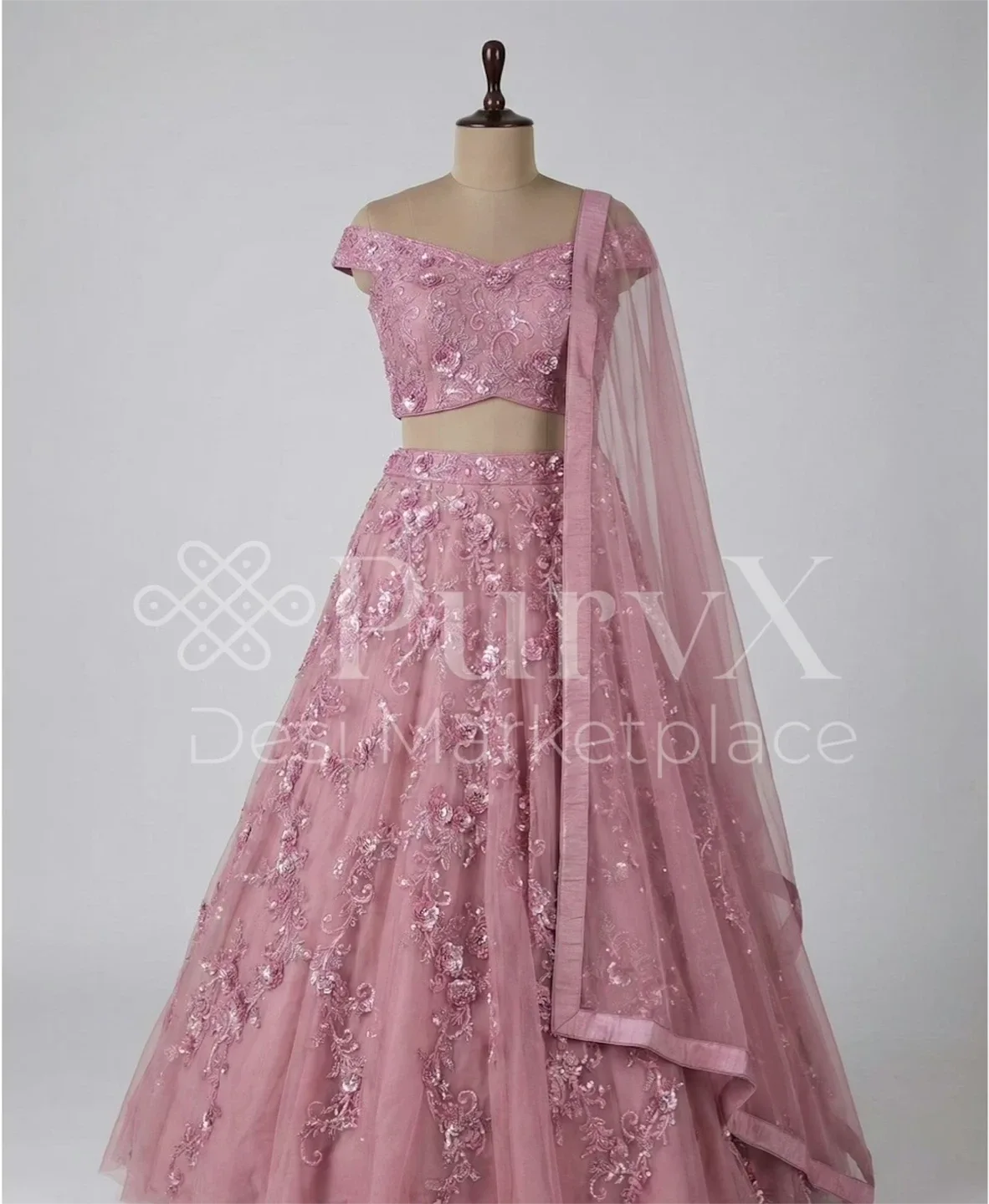 Purple Wedding Reception Lehenga Set Vivah Collections