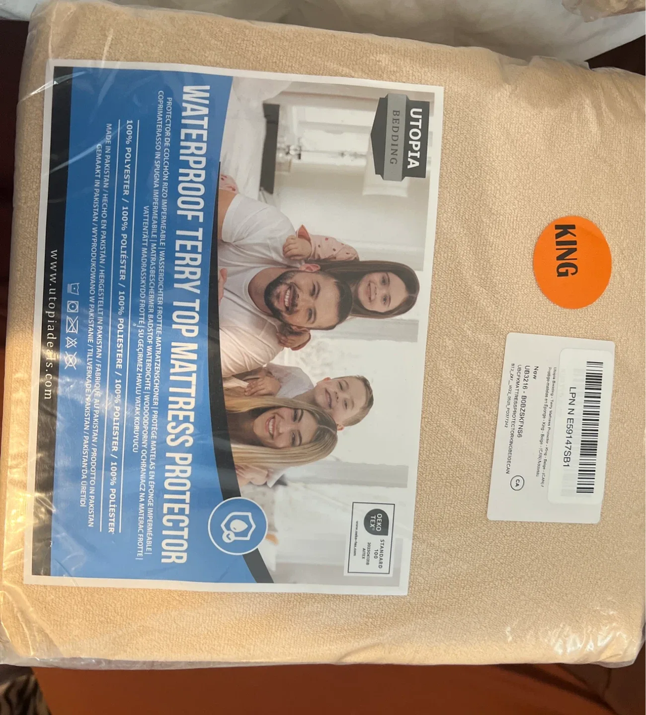 Utopia Bedding Waterproof Terry Mattress Protector - King