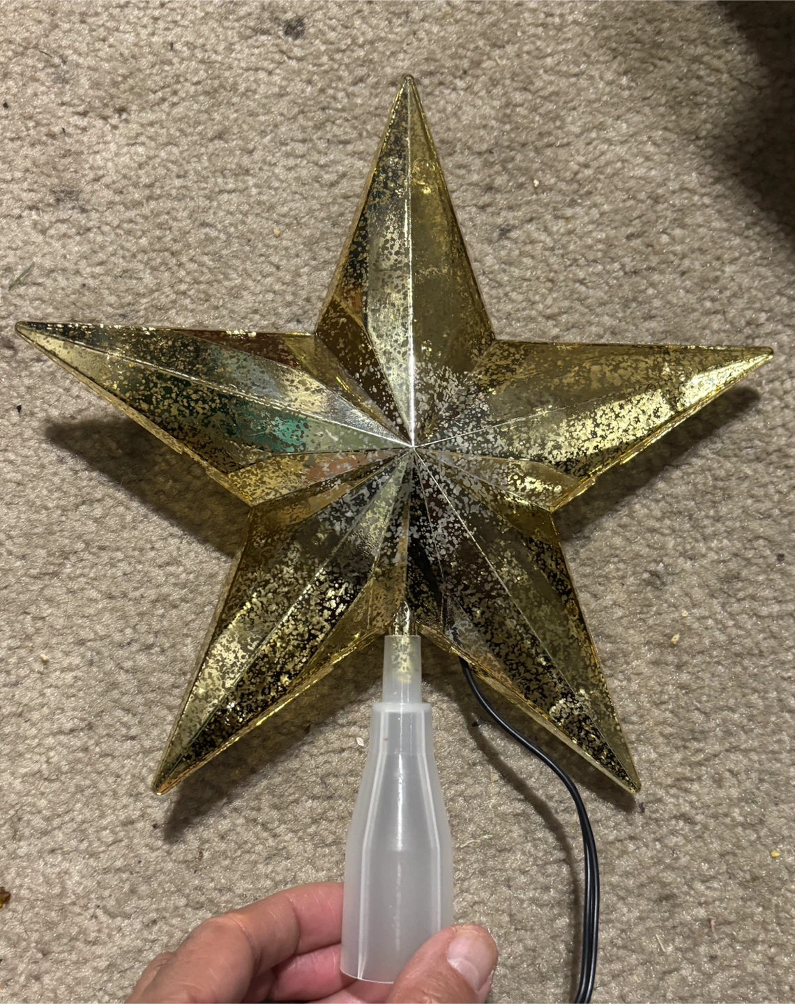 Gold Star Christmas Tree Topper (with twinkling lights) - photo 2