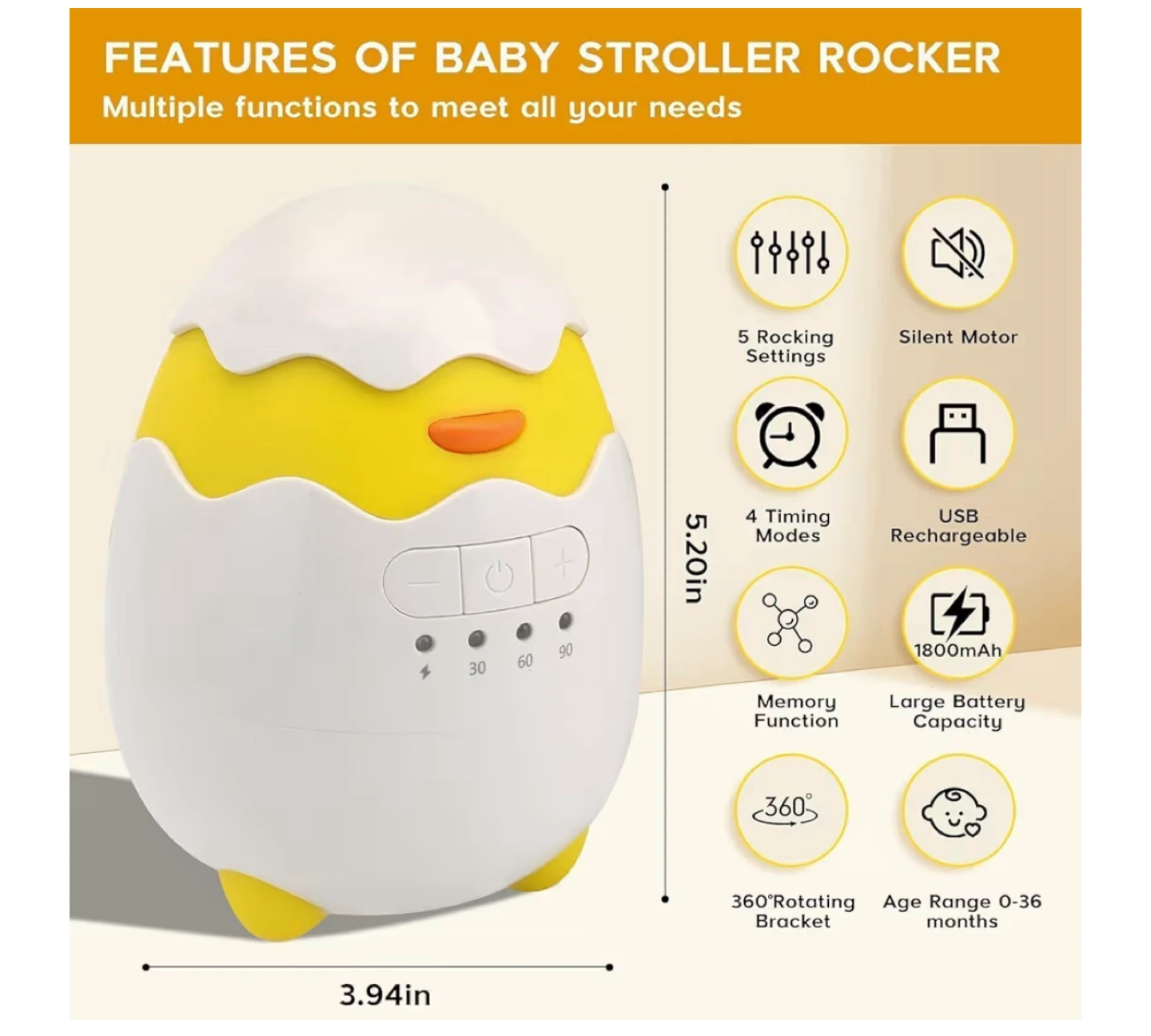 New Baby Stroller Rocker - Ultra Quiet for Sleeping - photo 2