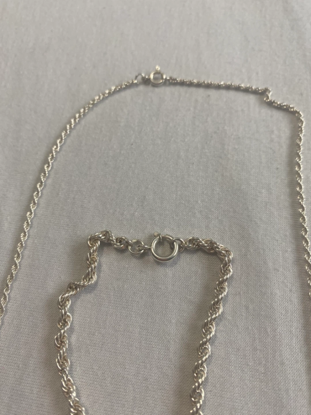 Silver Rope Chain Necklace & Bracelet Set - photo 2