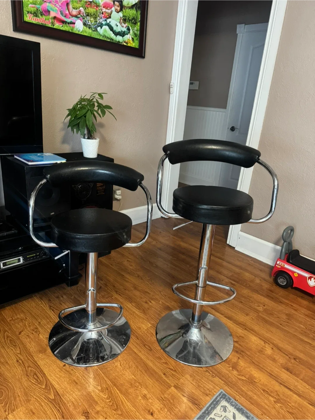 Pair of Black Bar Stools