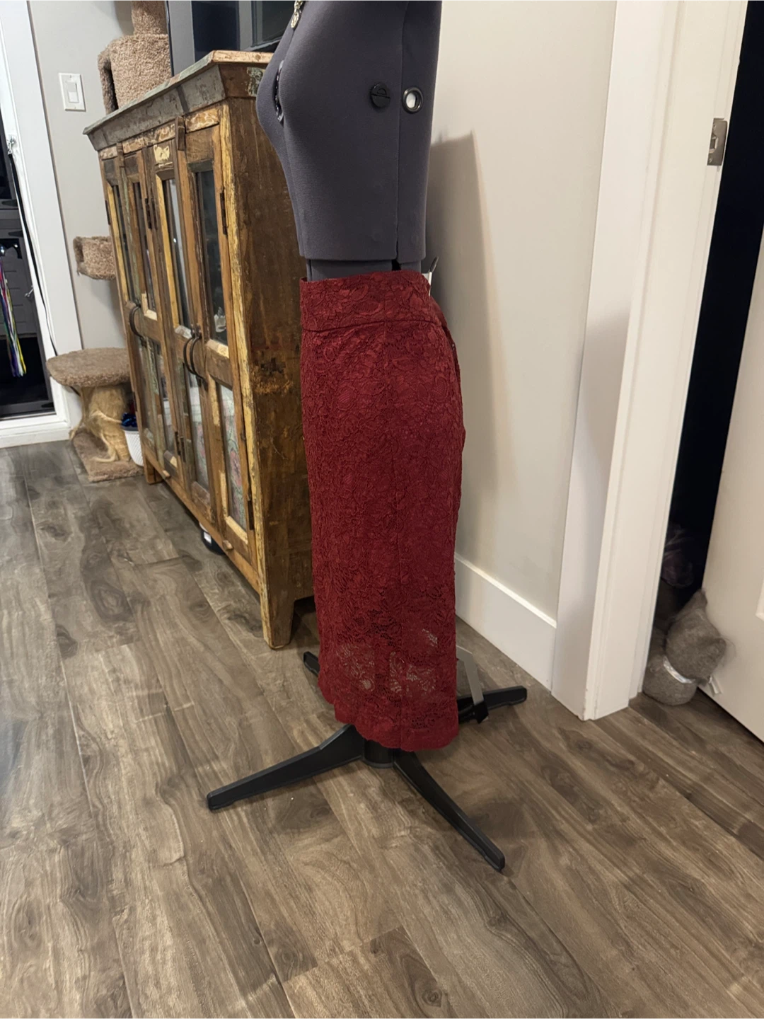 Ganni “camellia lace” Red Skirt - photo 3
