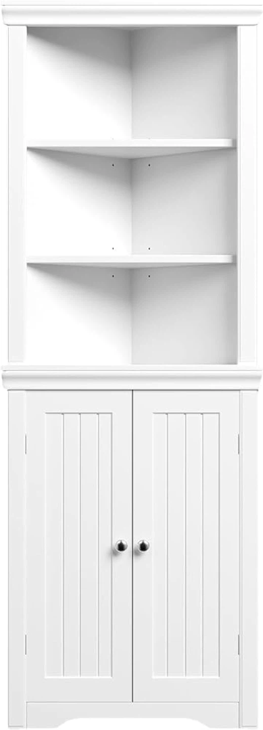 White Corner Shelf with Cabinet - photo 2