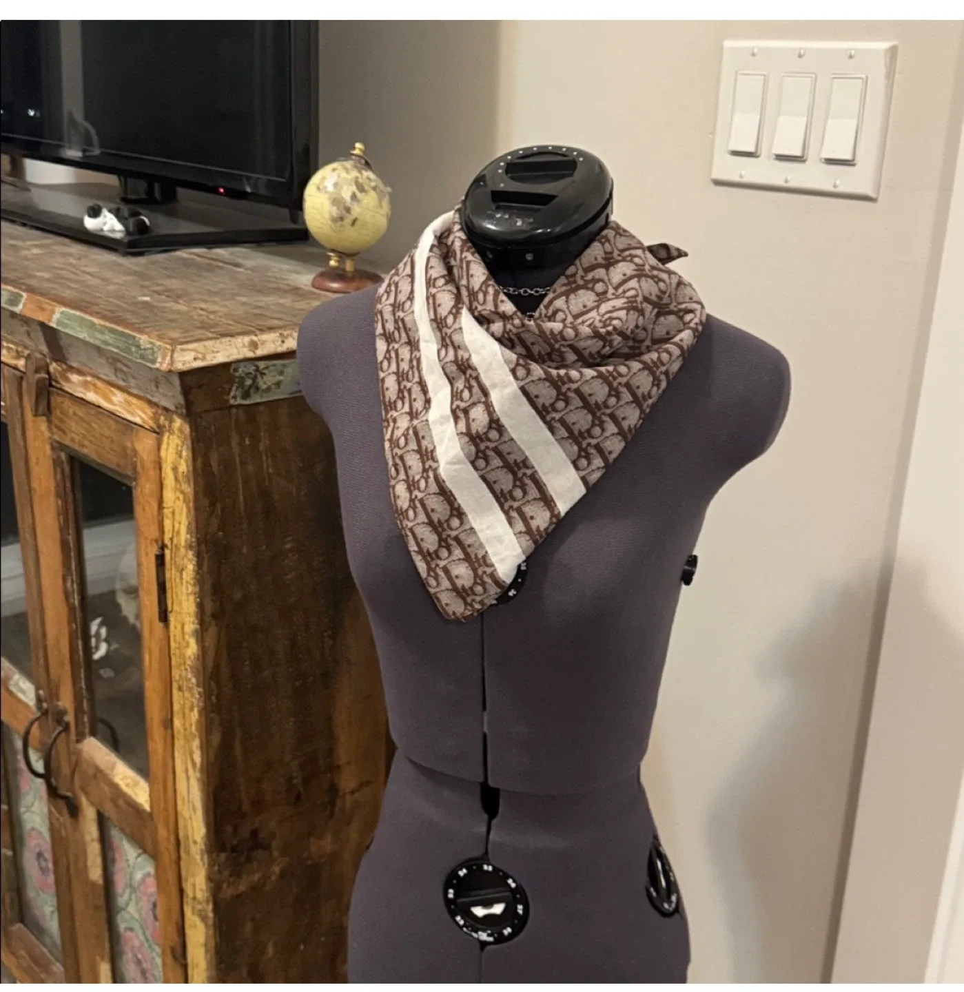 Christian Dior square 'carré' monogram oblique scarf dior