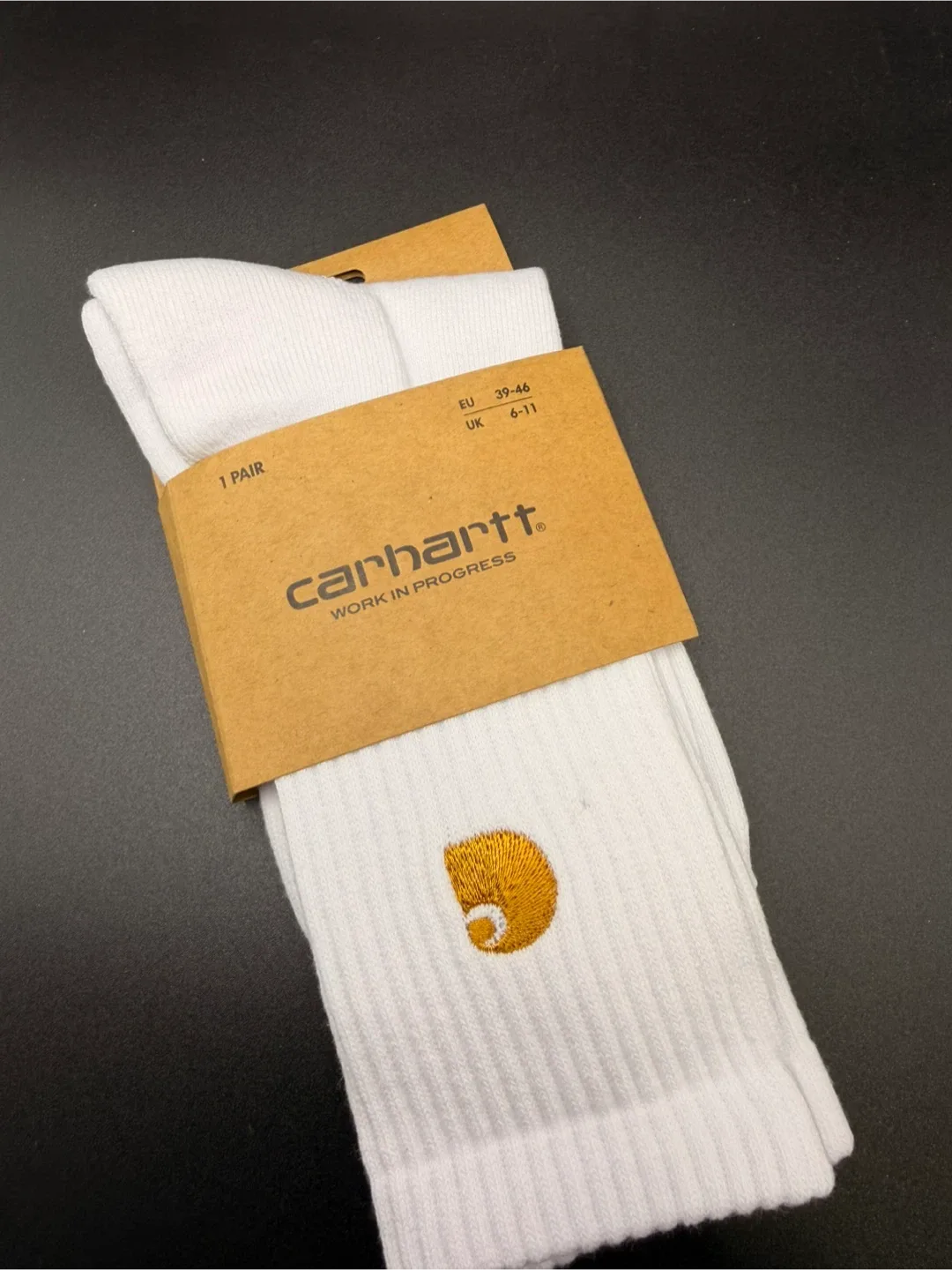 Carhartt Grant Socks, White, EU 39-46 (UK 6-11)