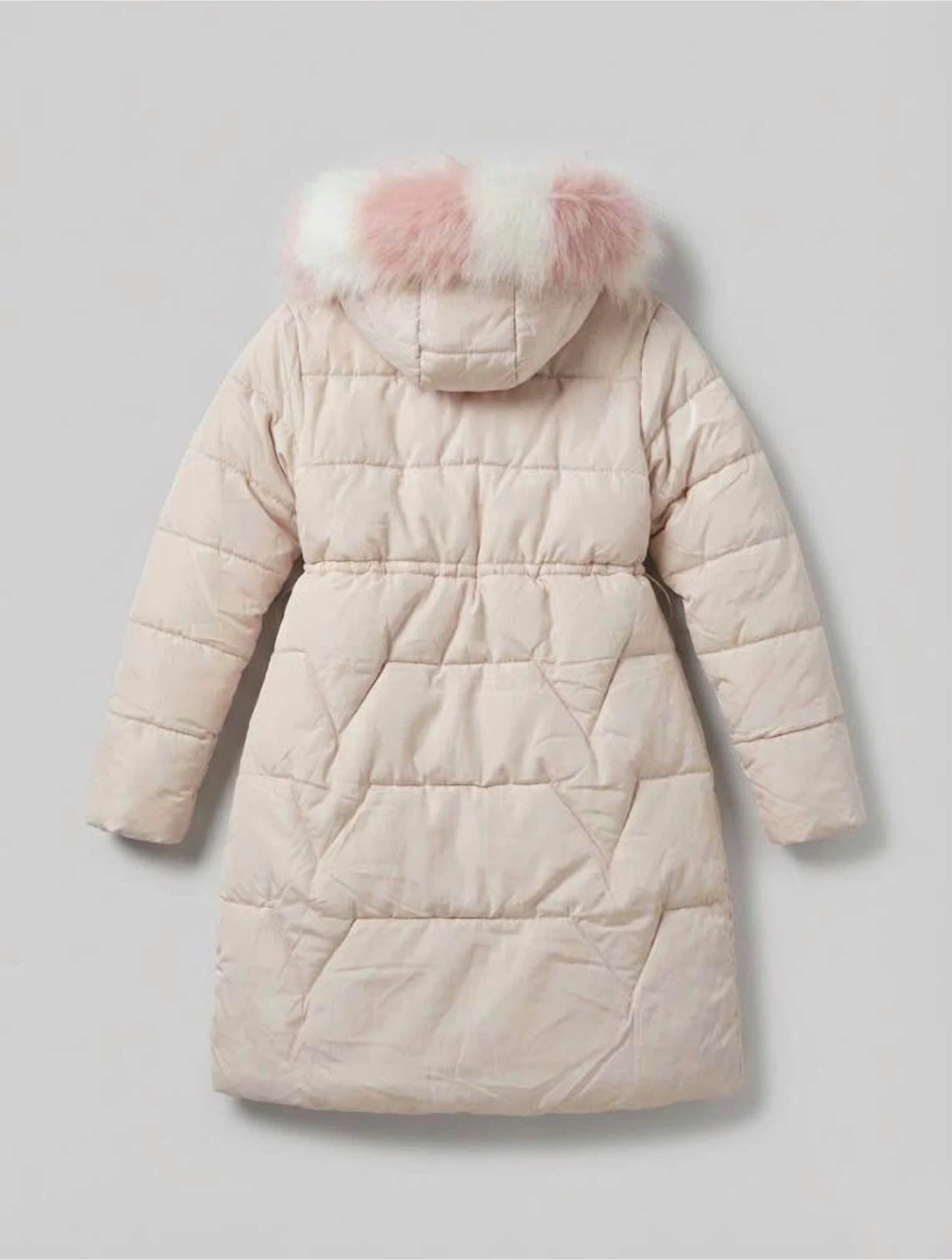Padded Winter Coat with Fur Hood Trim Size XL