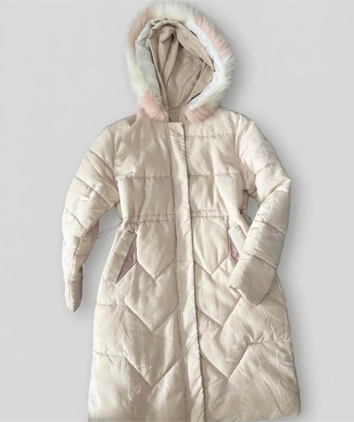 Padded Winter Coat with Fur Hood Trim Size XL - photo 2