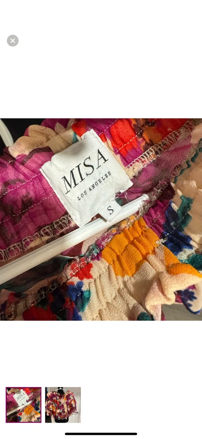 MISA Los Angeles Floral Ruffle Top - Size Small