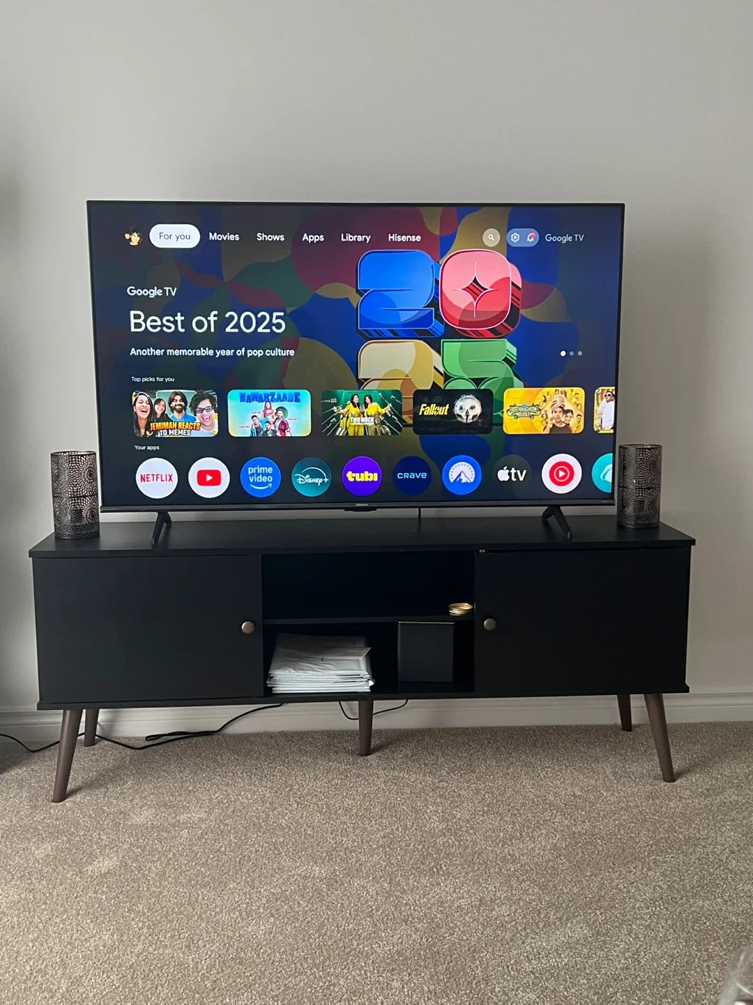 Black TV Stand - TV Unit image indicator(2)