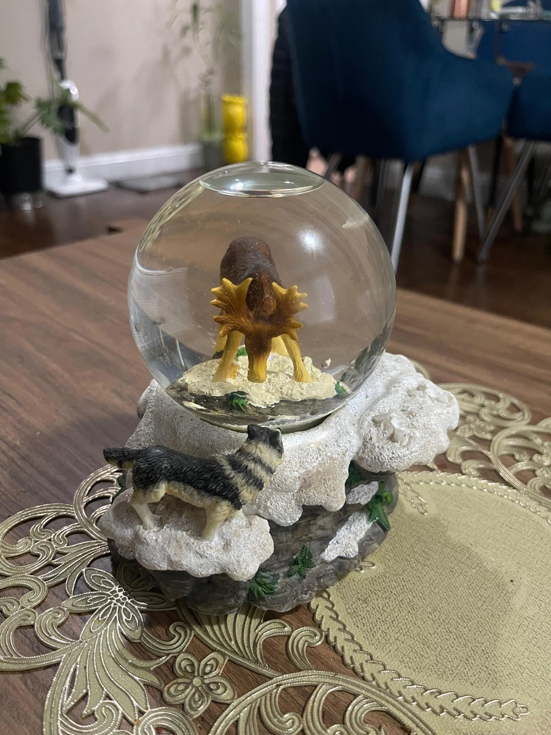 Moose Wolf Snow Globe