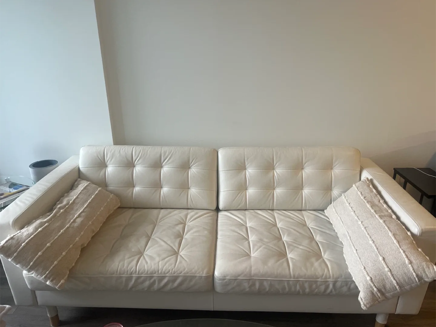 White Leather IKEA Sofa