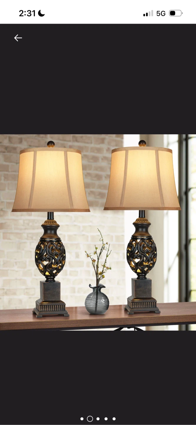 New Pair of Alcine Table Lamp, 28 inch Height - photo 2