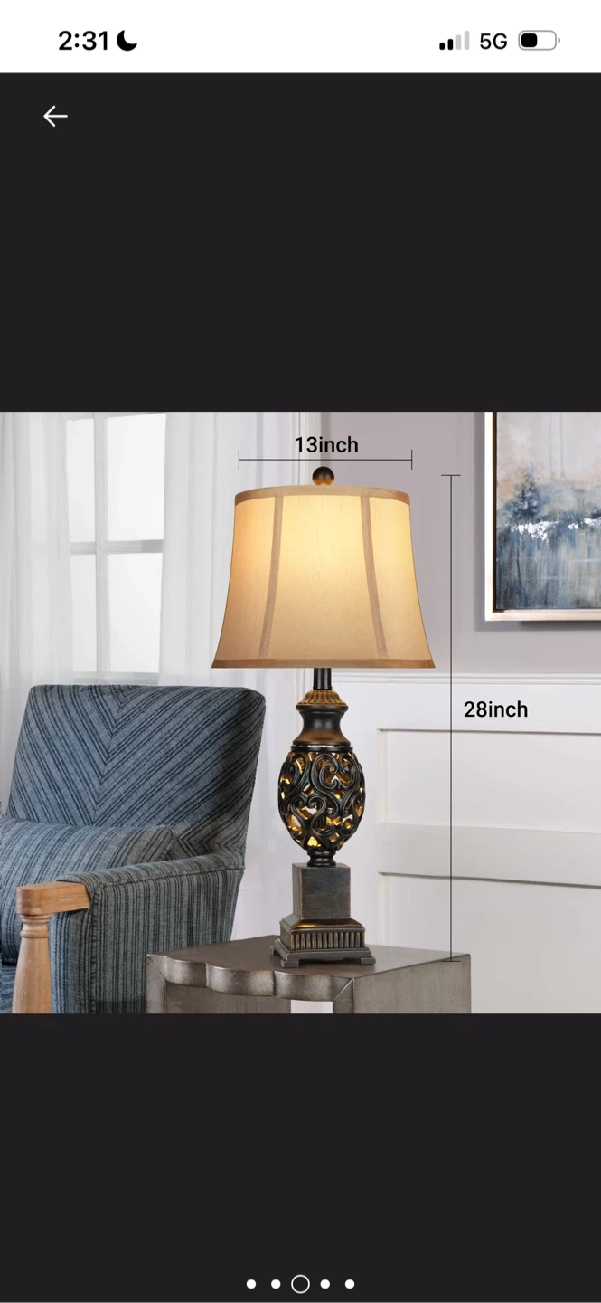 New Pair of Alcine Table Lamp, 28 inch Height - photo 4
