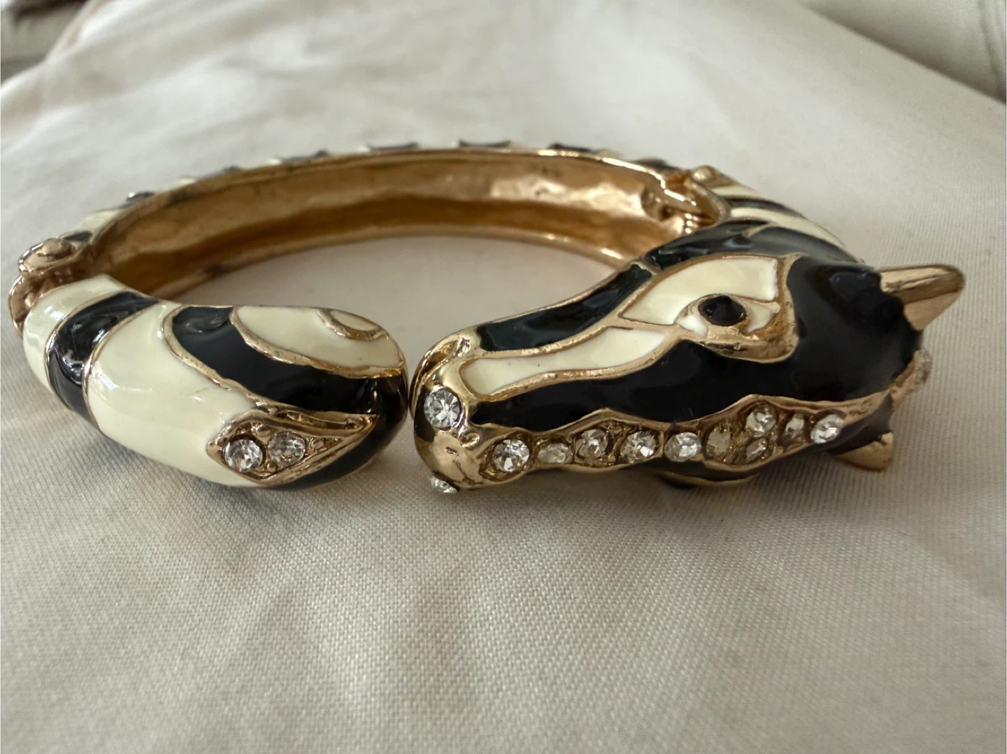 Zebra Head Bangle Bracelet - Black & White