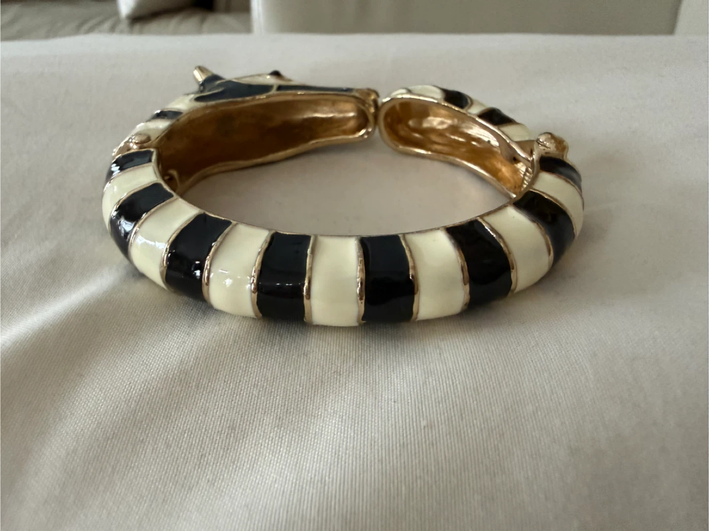 Zebra Head Bangle Bracelet - Black & White - photo 3