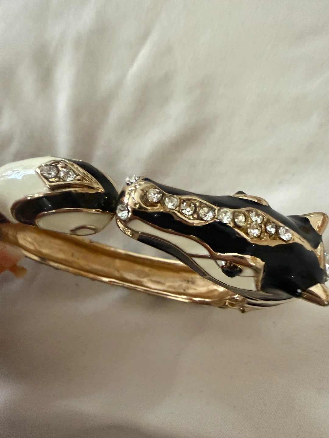 Zebra Head Bangle Bracelet - Black & White - photo 4