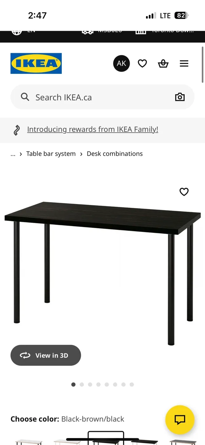 IKEA black desk, used for 5 months