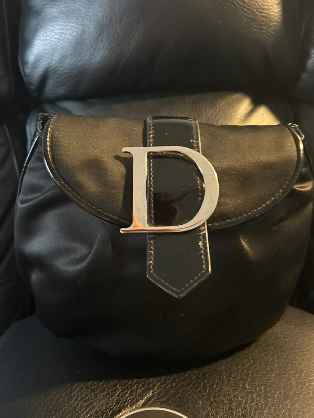 Dior Black Satin Clutch