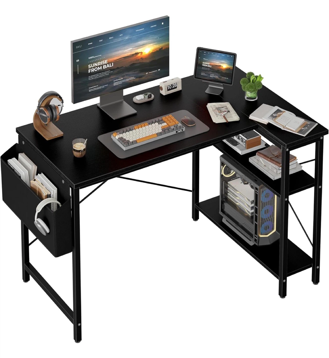 Black Corner Desk