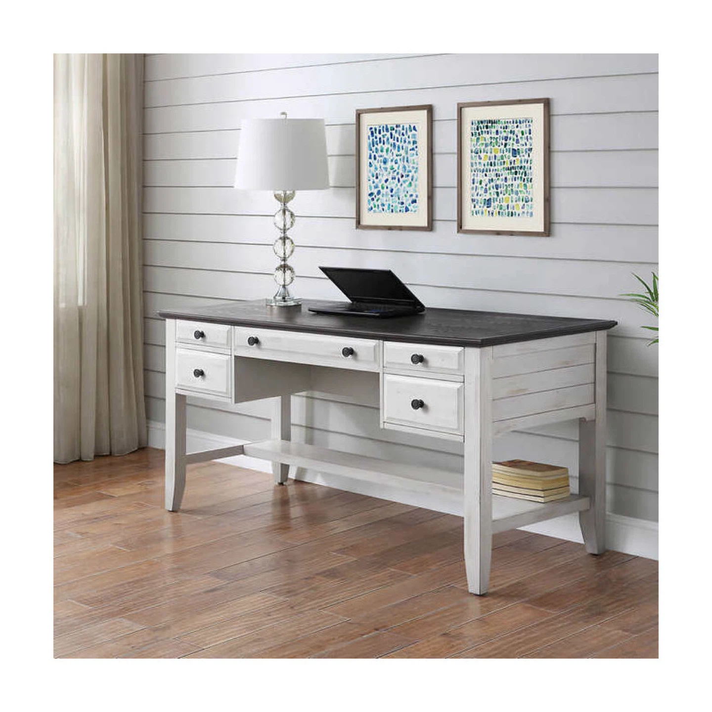 White & Black Wood Desk (60") - photo 3