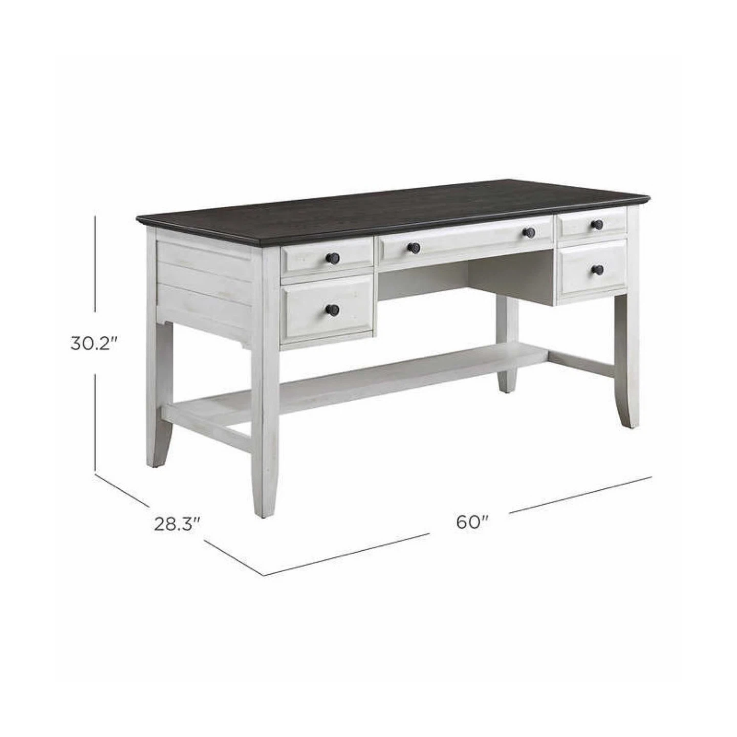 White & Black Wood Desk (60") - photo 2