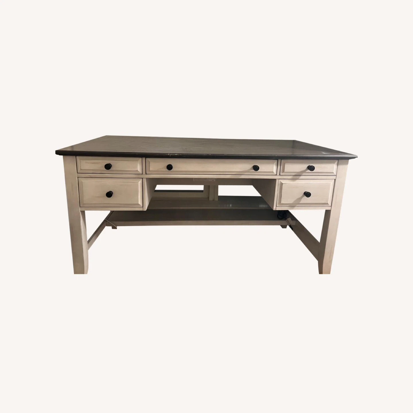 White & Black Wood Desk (60")