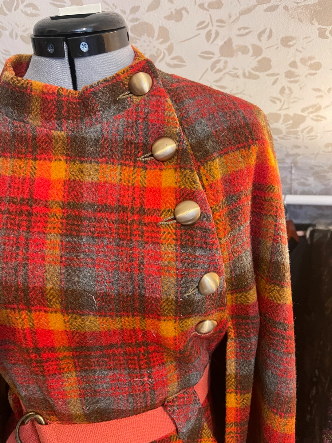 Vintage 60s Jerold Plaid Wool Cape Coat • Asymmetrical Jacket - photo 3