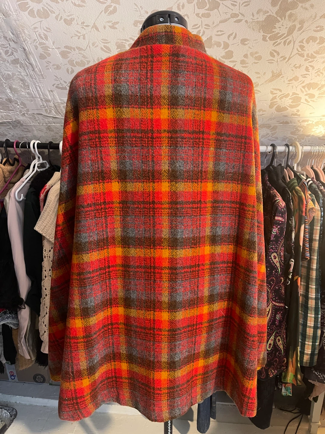 Vintage 60s Jerold Plaid Wool Cape Coat • Asymmetrical Jacket - photo 5