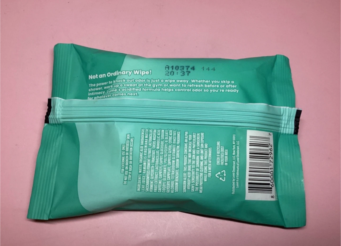 Lume Acidified Deodorant Wipes - Cool Cucumber - photo 2