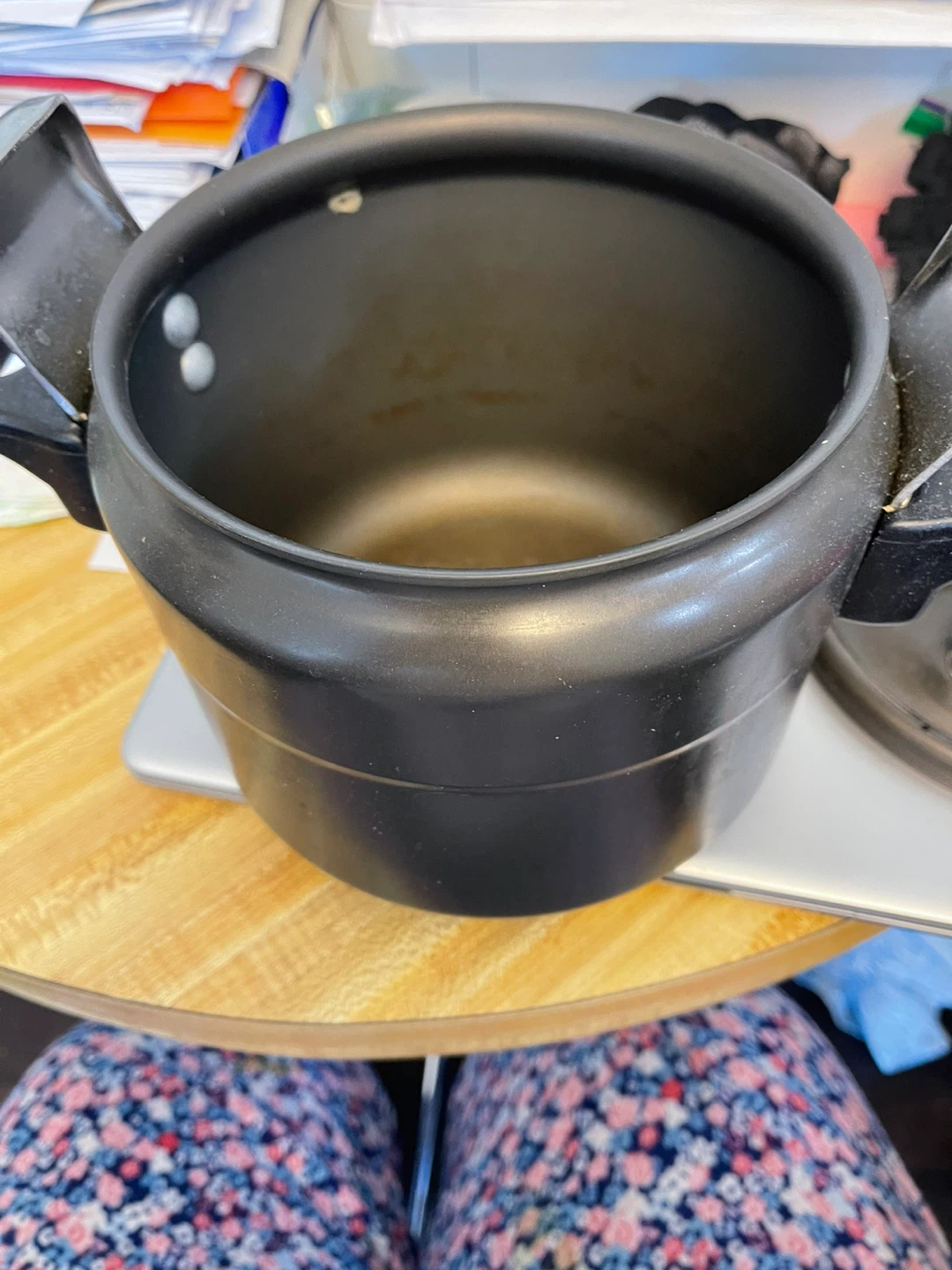 Inside of Vintage Pressure Cooker