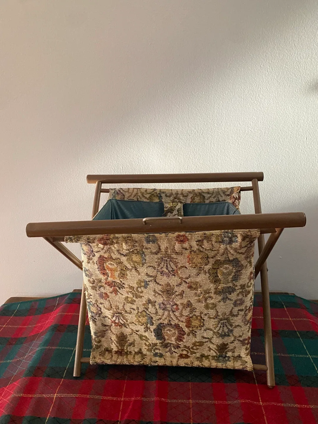 Vintage Tapestry Folding Caddy