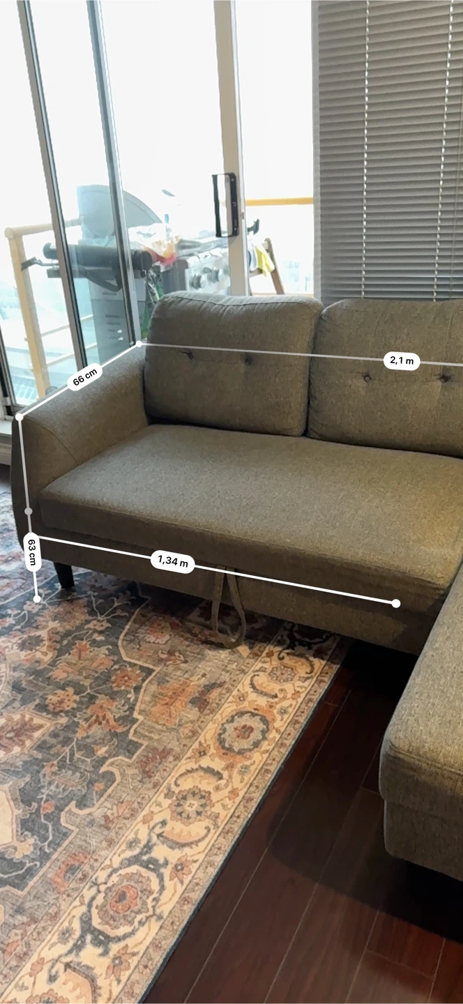 Grey Sectional Sofa Bed with Chaise – Excellent Condition - photo 4