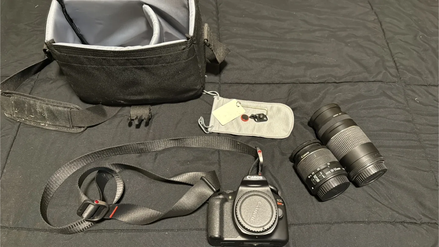Canon EOS Rebel T6 Camera with Lenses and Bag