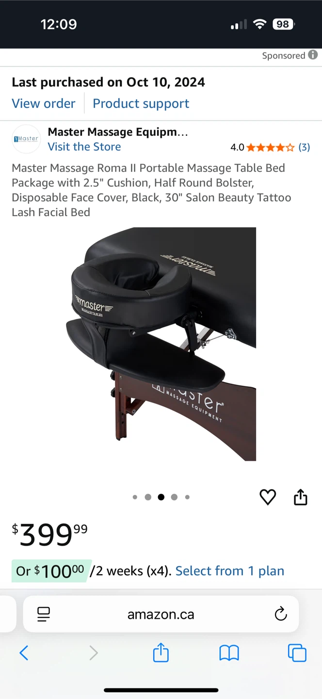 Portable  Massage Table Black - photo 3