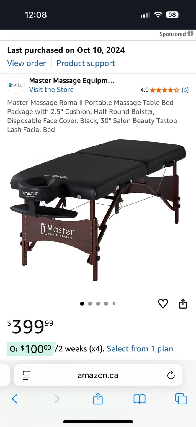 Portable  Massage Table Black