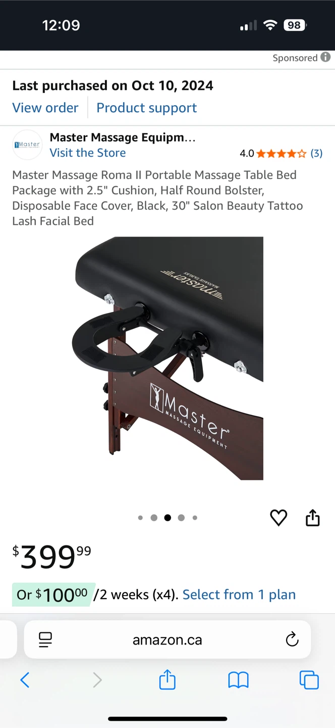 Portable  Massage Table Black - photo 5