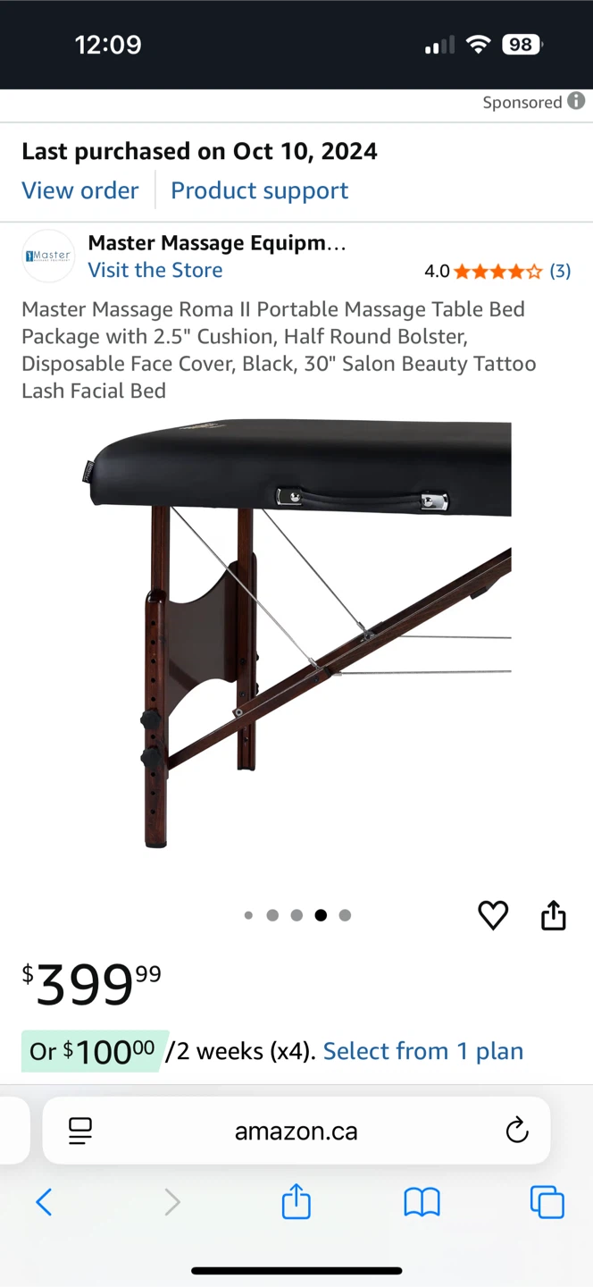 Portable  Massage Table Black - photo 4
