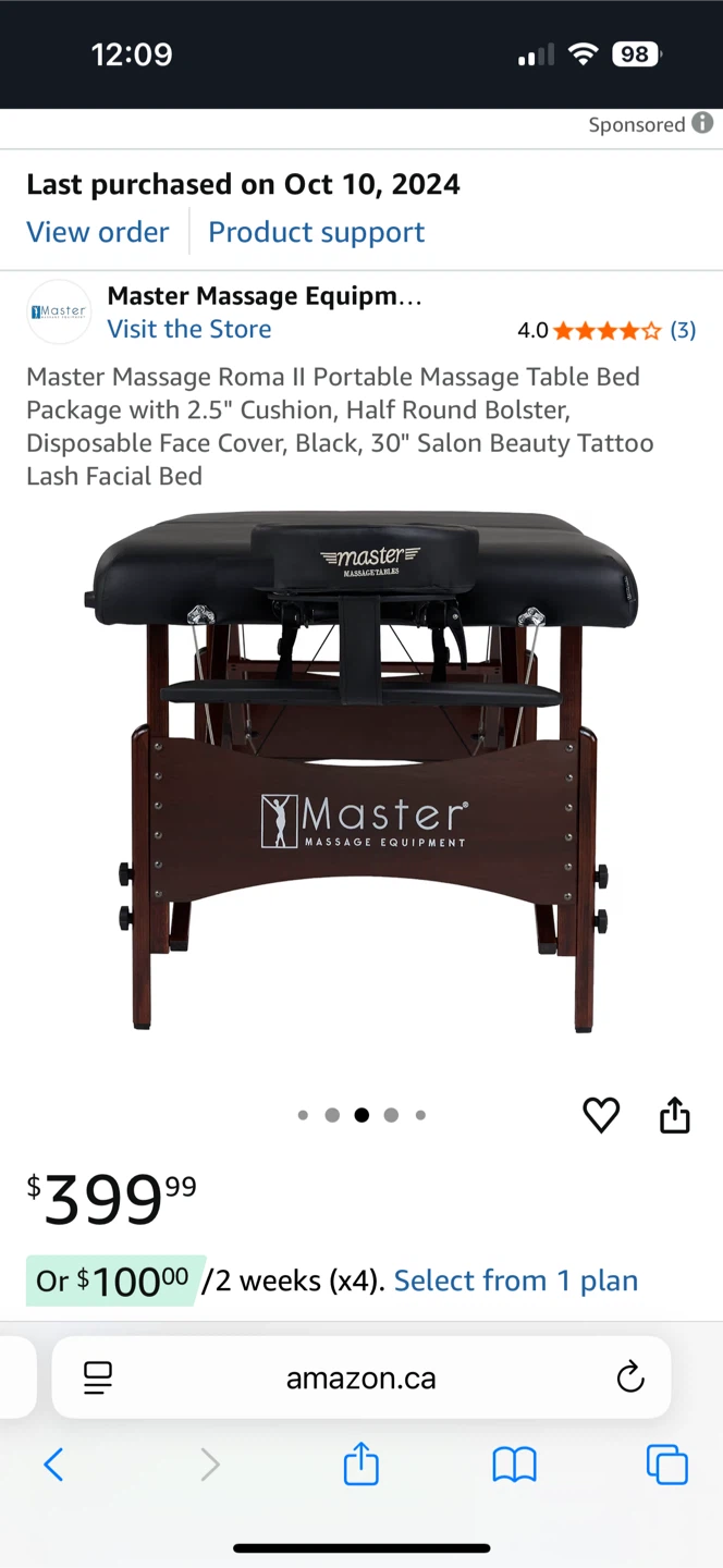 Portable  Massage Table Black - photo 2