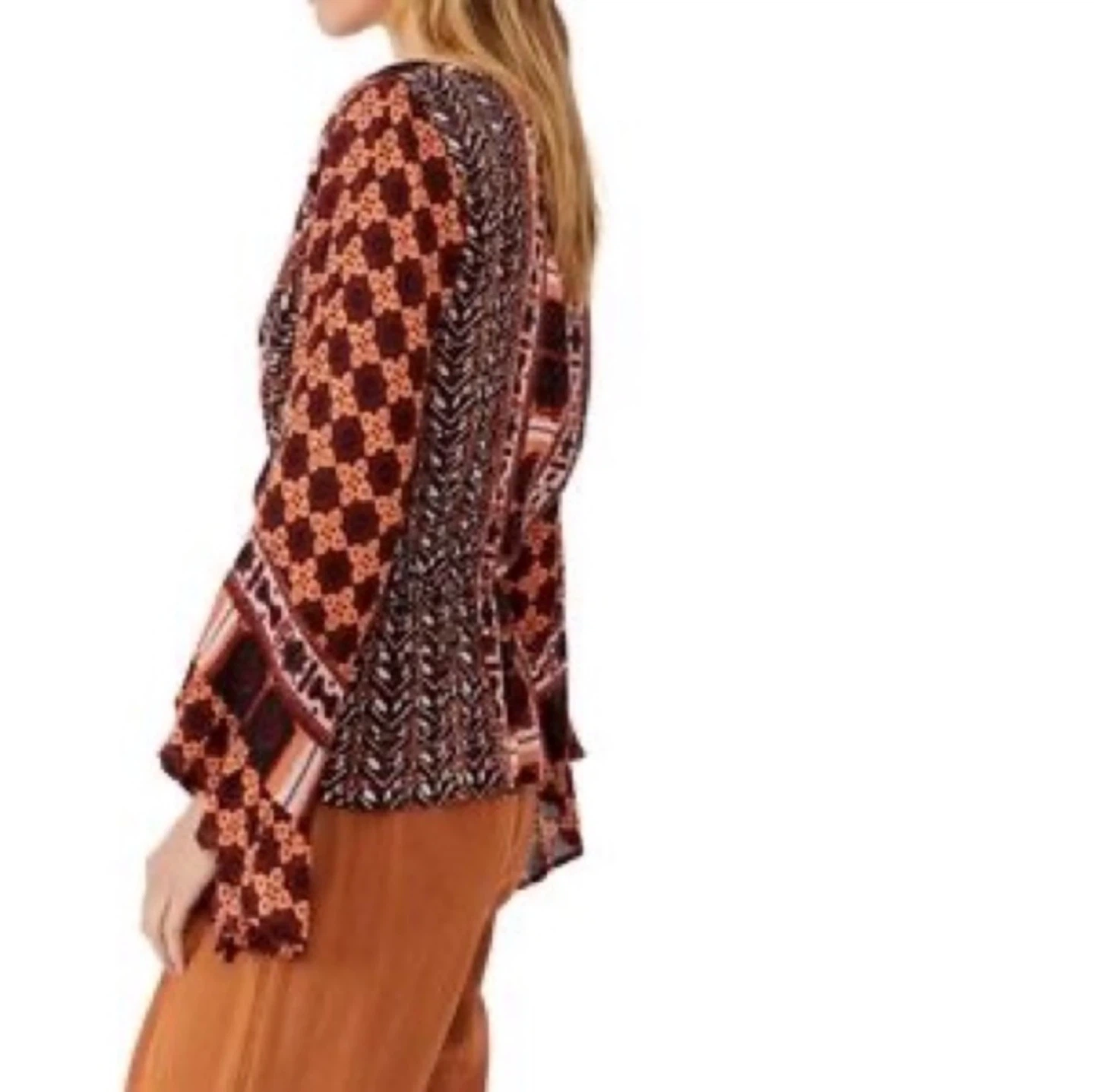 Free People Movement Rosalie Bell Sleeve Wrap Top Boho Blouse - photo 4