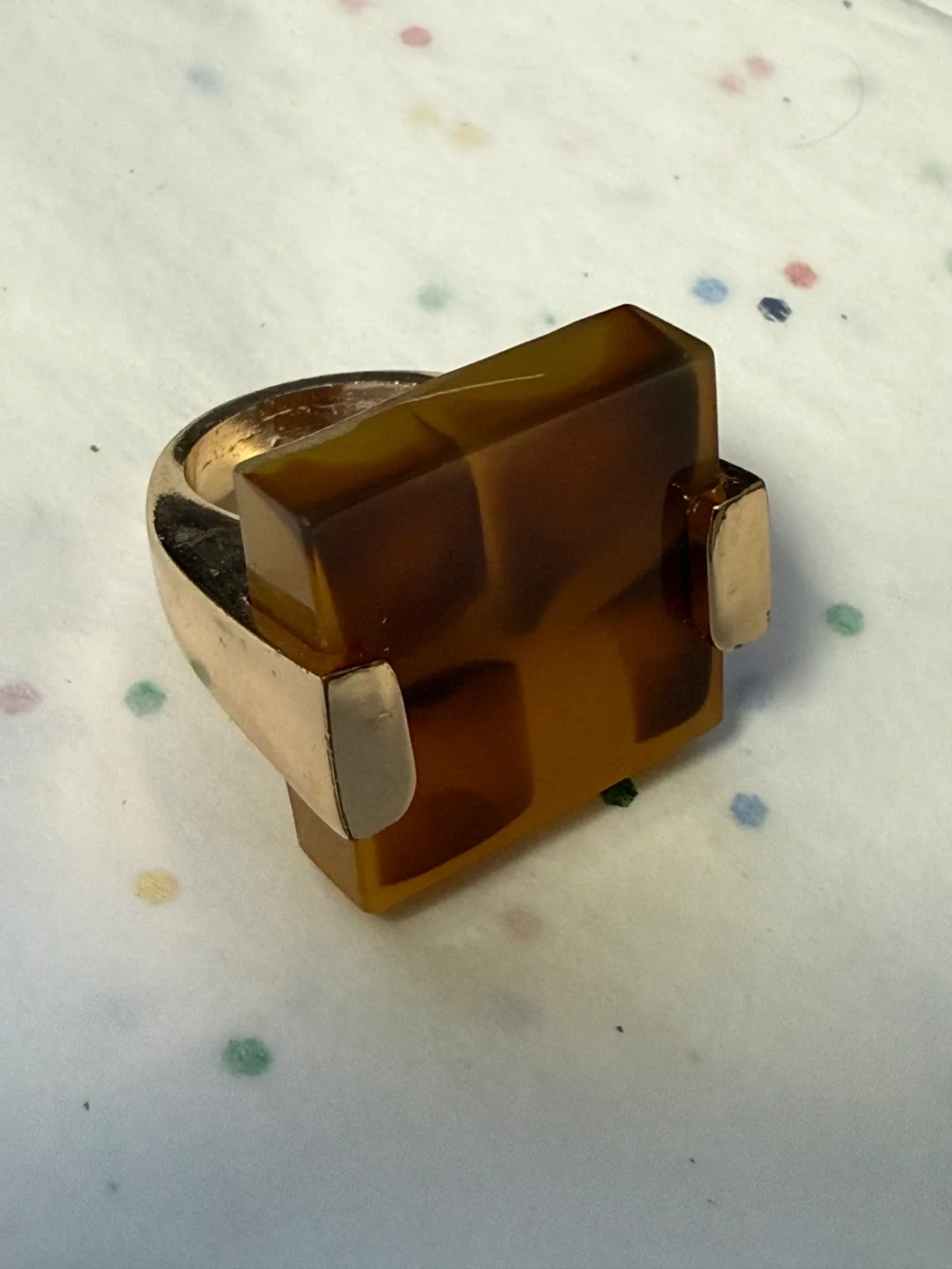 Statement Ring - Brown & Gold