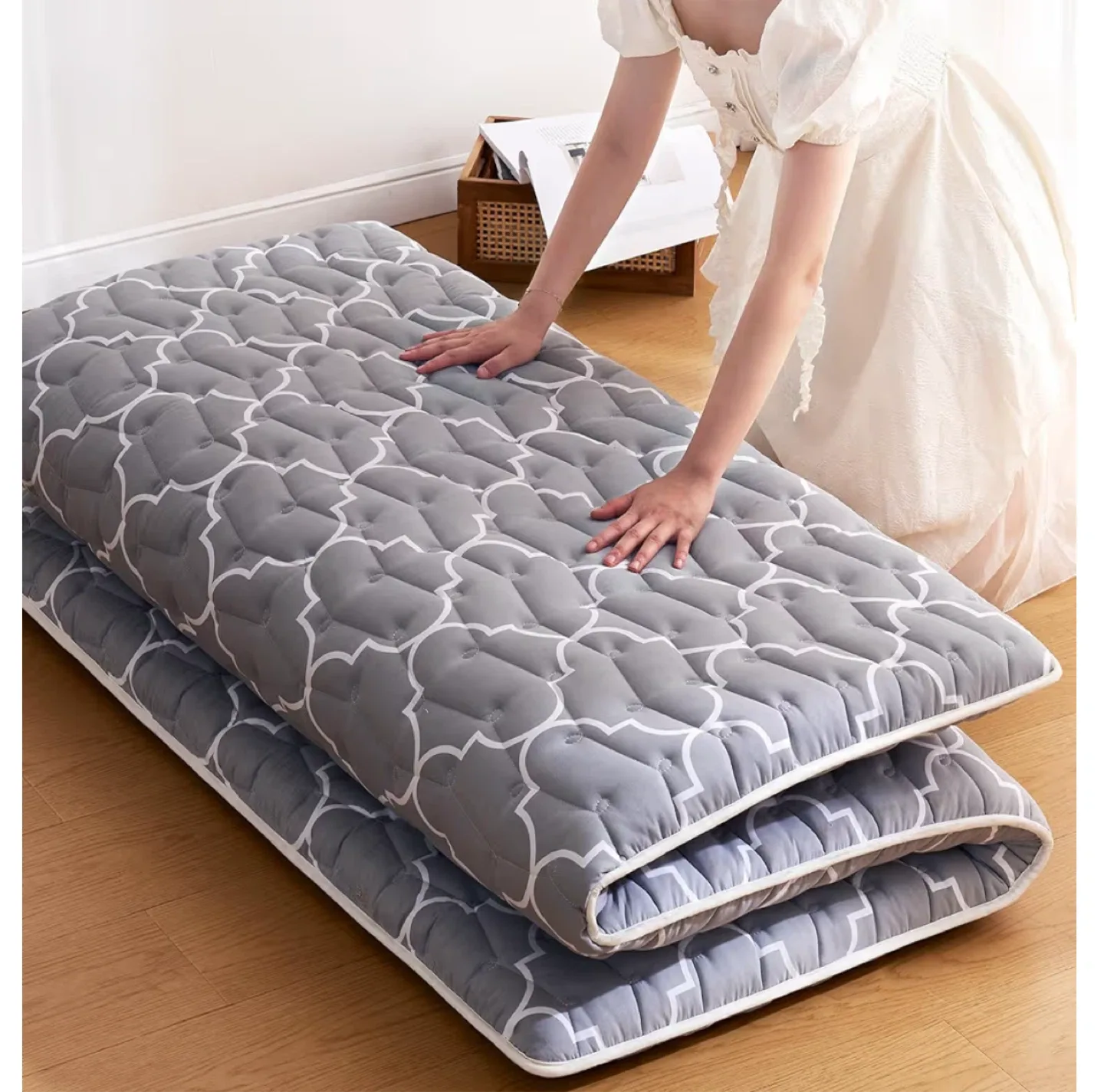 Grey Quilted Floor Mattress image indicator(2)