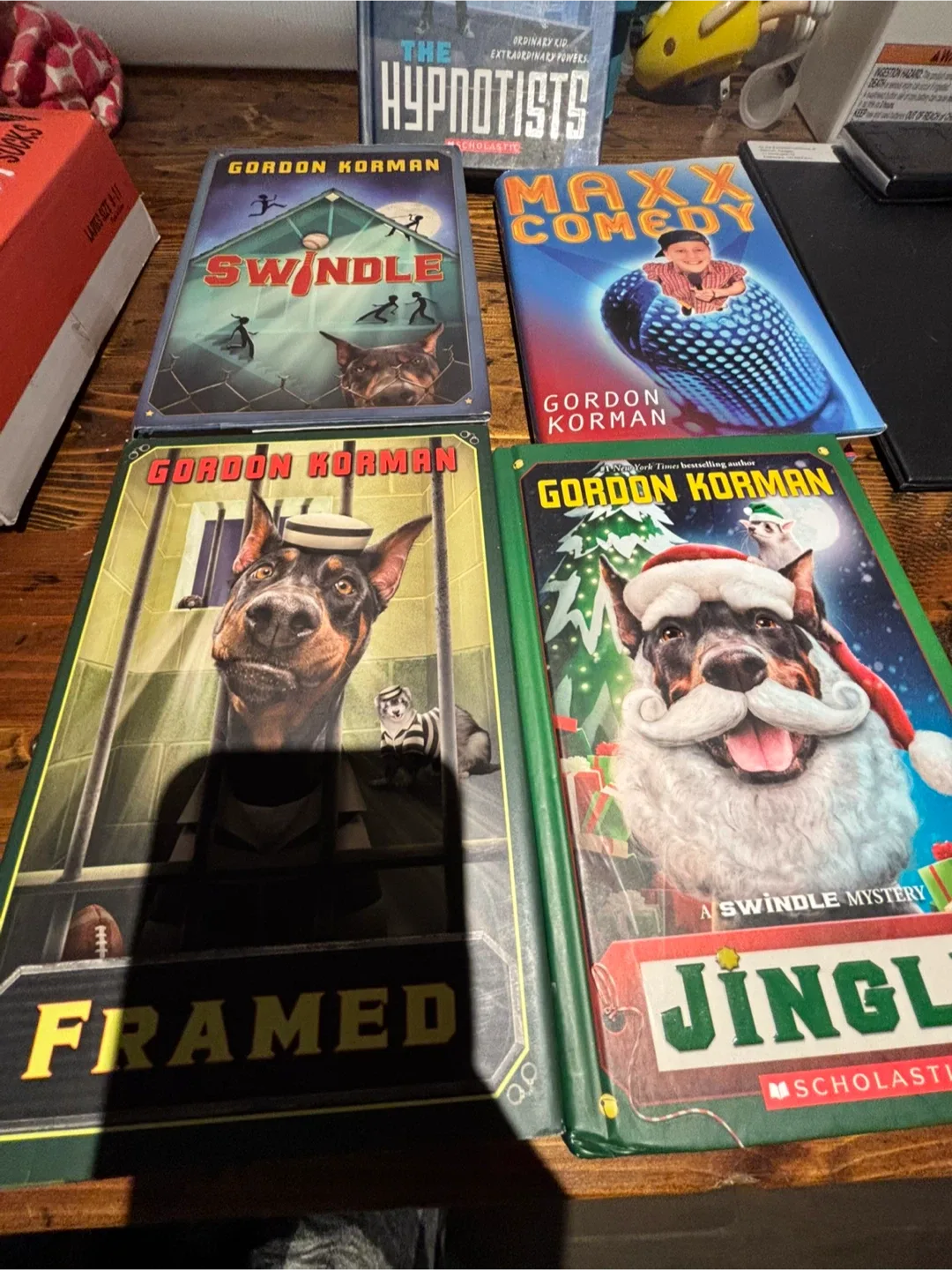 Gordon Korman Books: Swindle, Framed, Maxx Comedy, Jingle