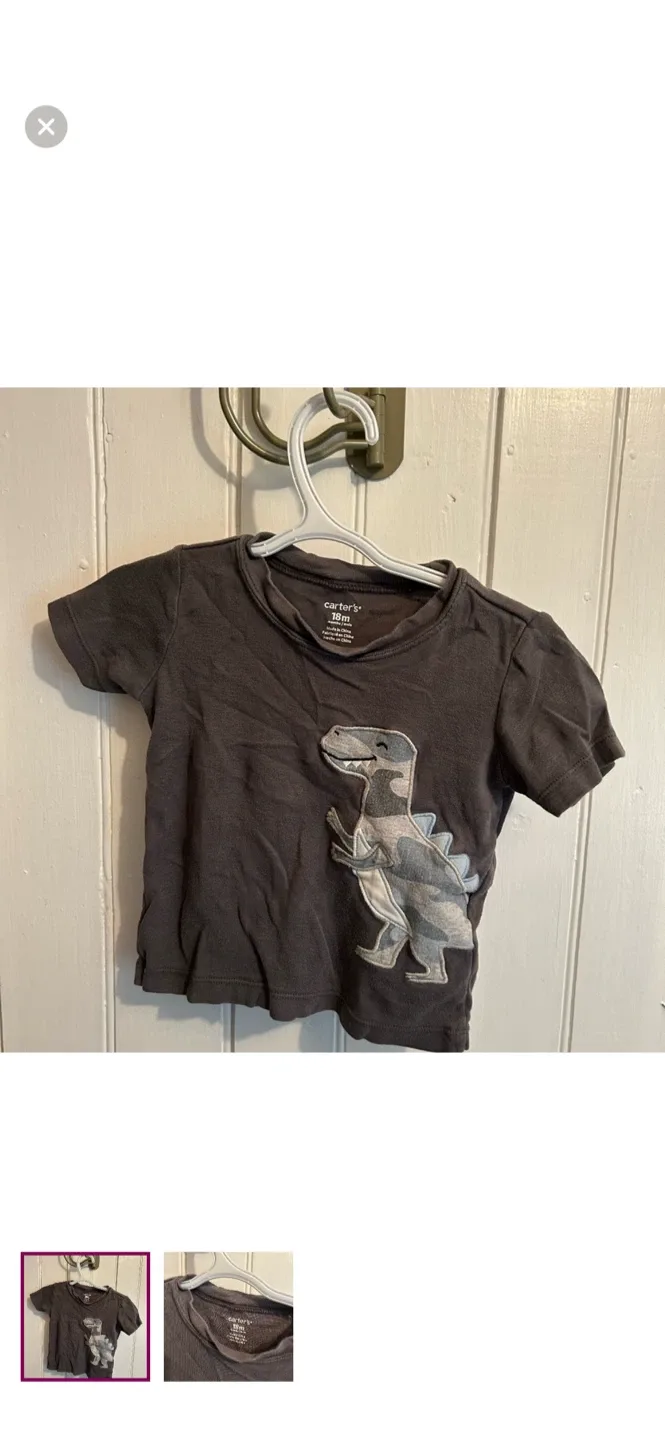 Carter's 18M Grey Dinosaur T-Shirt