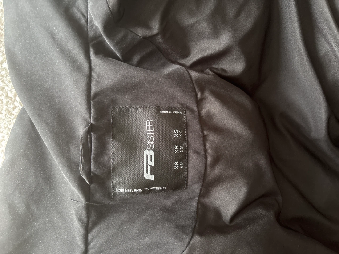 FB Sister Black Puffer Jacket XS - photo 5